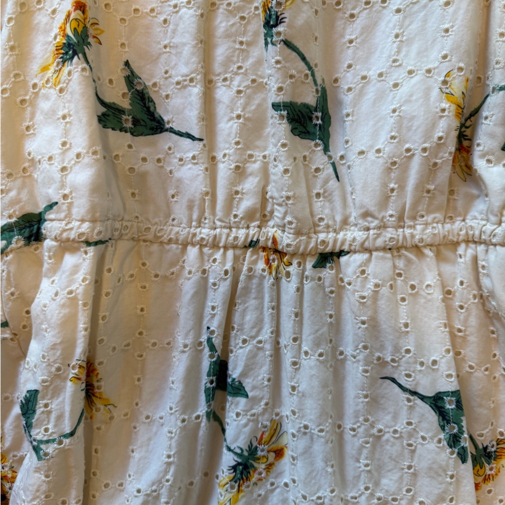Madewell 100% Cotton Cream Floral Midi Dress MED - Picture 3 of 6